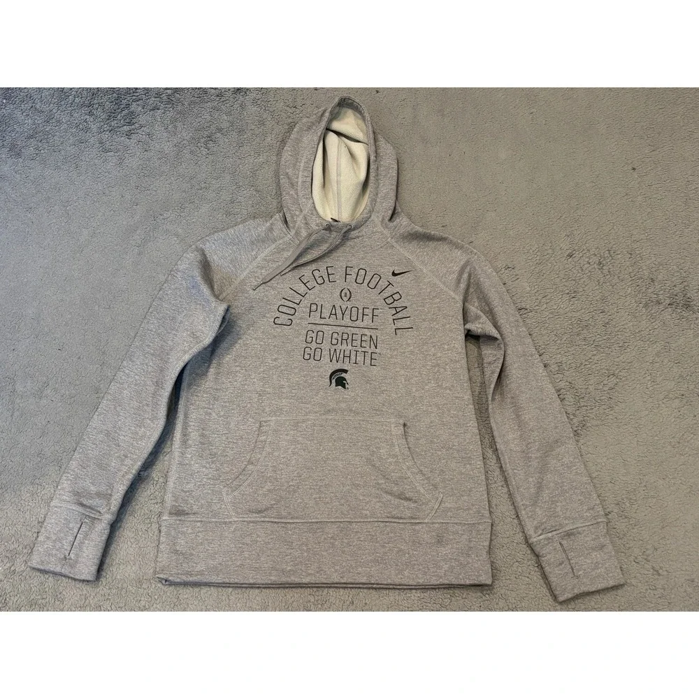 Nike Michigan State Spartans College Football Playoff Therma-FIT Hoodie Grey M